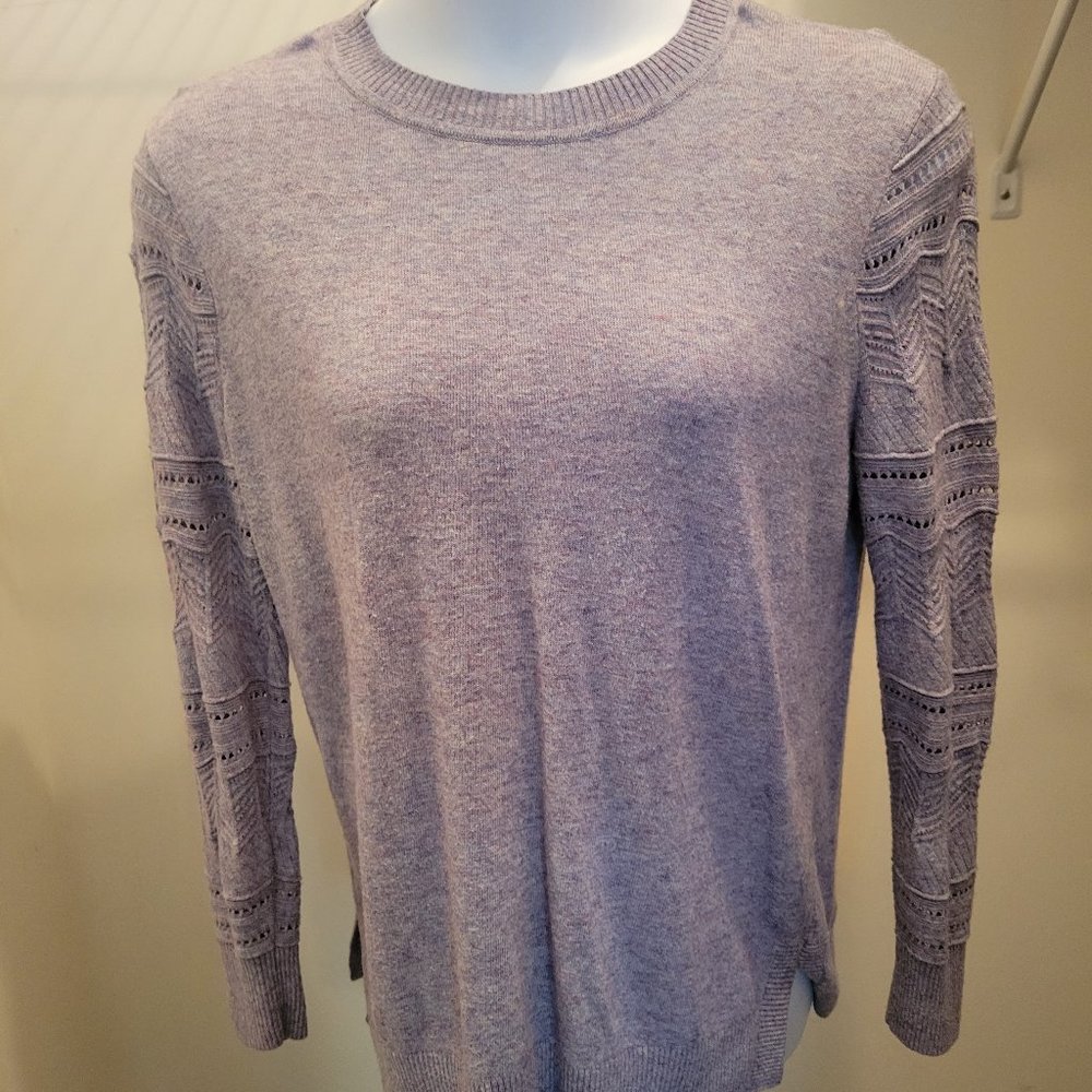 Loft sweater with pointelle sleeves